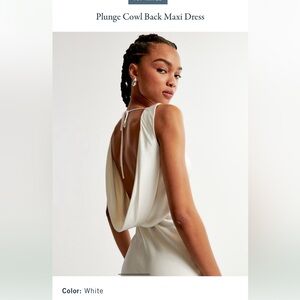 NWOT- Abercrombie Plunge Cowl Back Maxi Dress